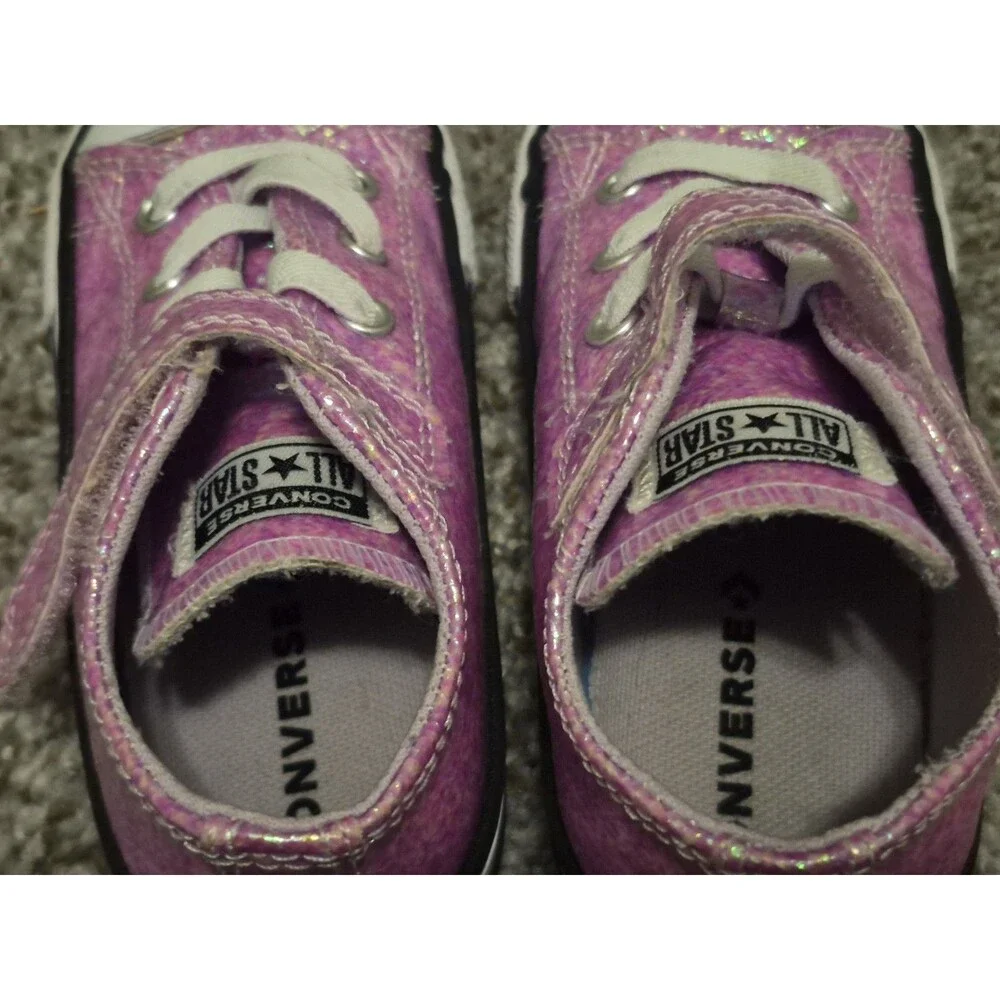 Converse Pink Glitter Sparkle Toddler Size 9 Skater Girly